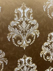 Gold Damask Jacquard Brocade Fabric (116in.) Sold By The Yard