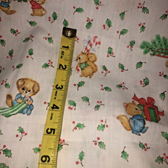 VTG Spring Mills Hallmark Christmas Critters Baby Animals Allover Toss BTFQ
