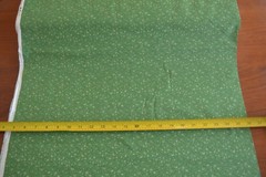 By 1/2 Yd, White Calico on Green Quilt Cotton, RJR/Hasegawa/Sweet Victoria, B665