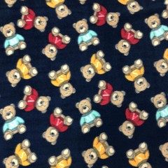 Teddy Bears on Navy Print Fleece Fabric – 60″ Wide – Sold by The Yard & Bolt
