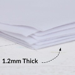 Premium Felt Roll – 12″ x 10yd – White – Soft Wool-Like 1.2mm Thick
