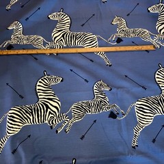 Scalamandré Dancing Zebra Fabric In Denim