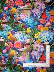 Birds Hydrangea Garden Fabric Flowers Digital Cotton Fabric Studio E By Yard