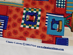 Home Sewing Red Blue Patchwork Print Classic Cottons Fabric 44 x 69″