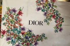 DIOR Art Flower Fabric Designs White On Multi Color Polyester Material 56”36”