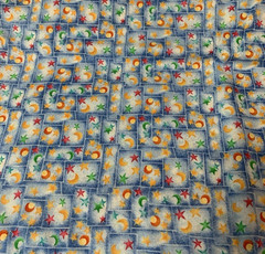 “ Our World “ Celestial Fabric By Running Rhino & Balson Hercules Red Blue BTHY