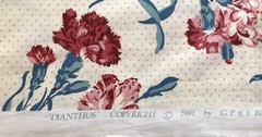GP & J Baker Vintage Floral Chintz Fabric Approx 10 Yards 1981 Ivory Red Blue
