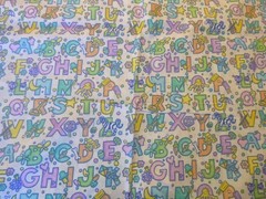 Pastel Baby Alphabet Cotton Fabric (44″ Wide x 36″ long)