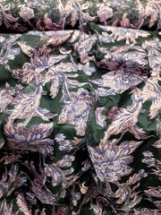 Pink Mauve Floral Brocade Fabric Sold By The Yard Black Organza Bridal Prom Dres