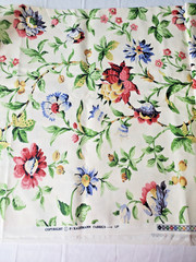 P KAUFMANN MULTICOLOR JACOBEAN BOLD FLORAL CHINTZ FABRIC By the Yard 46” W