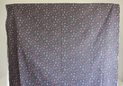 Vintage Charcoal Rose Ditsy Fabric 3 Yards Cotton Blend 49×108″ Cottage Floral