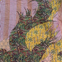 South Asian Raw Thin Woven Multicolor Paisley Striped Clothing Fabric 139×40”