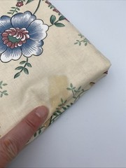 Old Stone Mill Fabric “ribbon Floral” Design 332-89 Beige With Blue 2.4 Yards