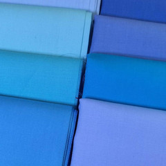 8Pcs 18X22 Inch 100% Cotton Fabric Solids Blue Color Fat Quarters Quilting