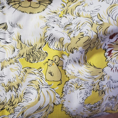 House ‘n Home Fabrics Cat Mouse Sewing Vintage 5yds 14″x 45 ” Crafts Home Decor