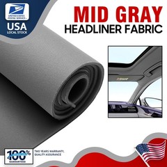 Mid-Gray Foam Backing Headliner Fabric for Car Roof Ceiling Liner Replacement