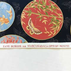 Marcus Fabrics Faye Burgos Japanese Temari Circles Cotton Fabric 35″ x 44″