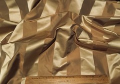 Gold/Brown Satin 2 1/4″ Stripe 100% Silk Fabric, 55″ W, By the Yard (SD-44105)