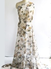 1 yard X 1.48 meter Floral Chiffon Fabric Soft Dress Skirt Hanfu Material Fresh