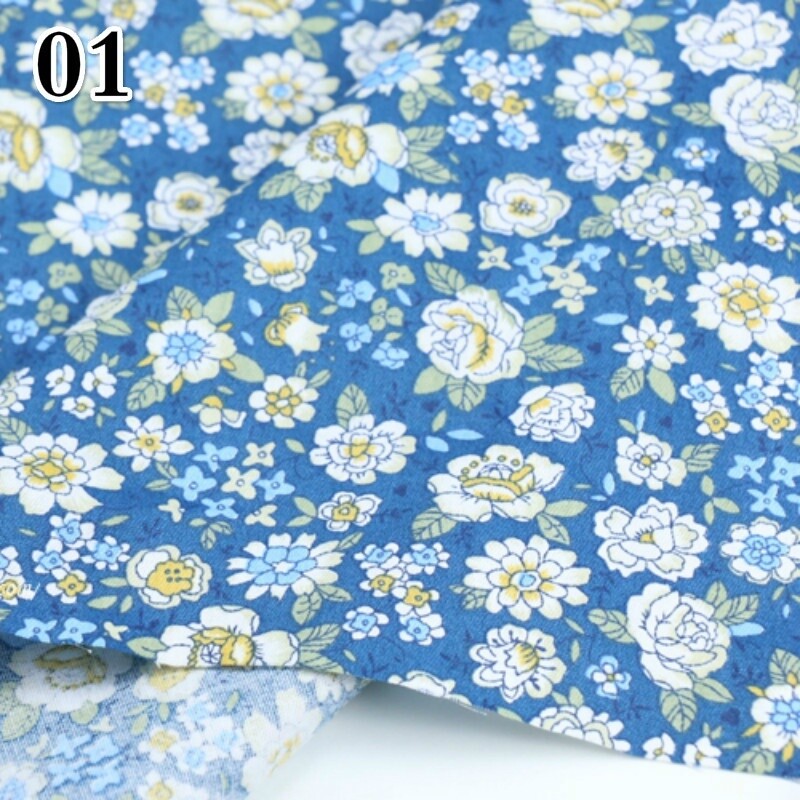 Twill Cotton Fabric Patchwork Floral Cloth Dress Costume Material Sewing Crafts