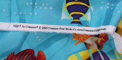 TROPICAL FISH fabric panel 44 x 52 inches turquoise aquarium