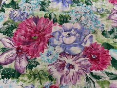1 Yd X 60″ Vintage Seersucker Floral Cotton Fabric BTY Purple Pink 36″ X 60″