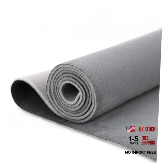 Suede Headliner Fabric with Foam Backing, Auto Suede Roof 96″ L × 60″ W Gray