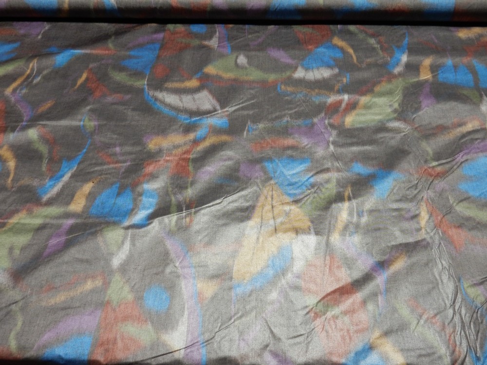 4 1/2 Yards Glazed Silk with Art Deco Butterfly Design