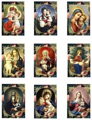 Madonna & Child C Designer MULTI-SIZE SET Cotton Fabric Quilt Blocks