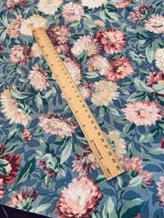 VINTAGE COTTAGE FLORALS Cotton Fabric 30 x 66″ Pink Mums Peonies Blue Green