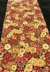 Packed Floral (Red Green Yellow) on Black* Peter Pan Fabrics*100% Cotton*8″x 21″