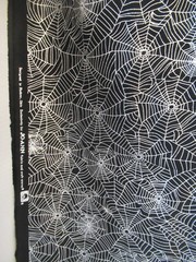 JO-ANN FABRICS Spider Web On Black &Silver HALLOWEEN COTTON Fabric 27″X44″ W