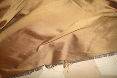 1 of 11 yds Dupioni 100% SILK Fabric Cocoa Brown Clothing Drapery 54″w BTY