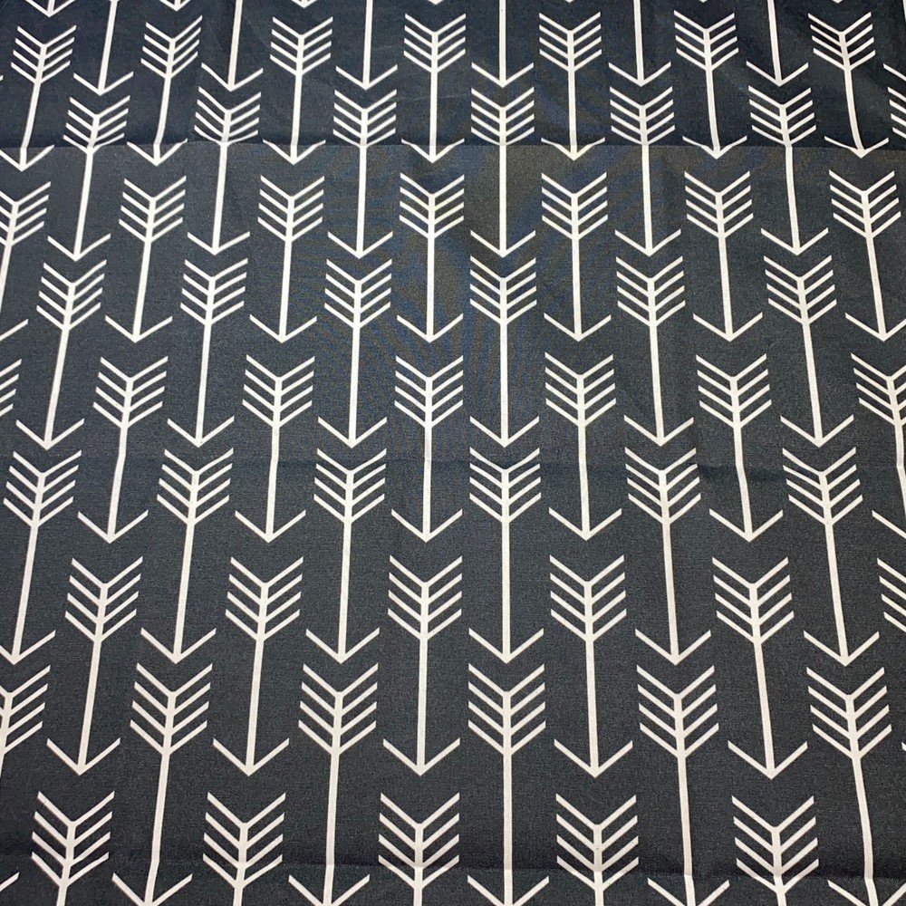 Arrow Print Upholstery Fabric Gray White 54″x62″ Modern Geometric USA Outdoor