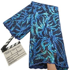 New Design French Net Sequins Lace Fabrics For Women Dress 5 Yard High…