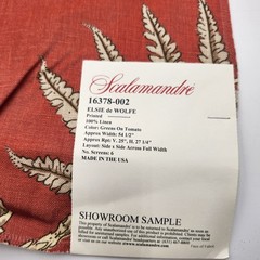 26″ Scalamandré Elsie de Wolfe printed linen fabric sample lot of 2