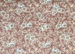 Mauve Pink Floral Lightweight Poly Cotton Blend Fabric 2 Pieces