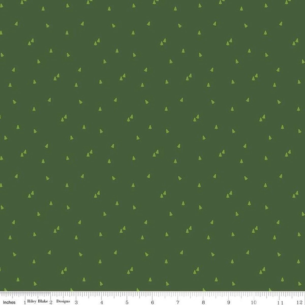 Fat Quarter Riley Blake “Seasonal Basics” Trees Green Christmas Quilt Cotton