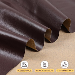 Faux Leather 0.7Mm Upholstery Fabric by the Yard 55X36 Inch Coffee | PU Waterpro
