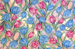 5 Pieces Vintage Quilting Fabric Assorted Patterns Tulips, Purses, Flowers NEW!