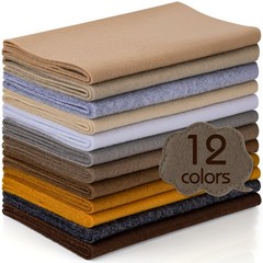 12 Rolls 8″X35″ 1.4Mm Thick Soft Felt Fabric Sheet 12 Assorted Brown Series Colo