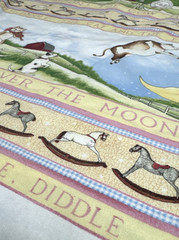 Cat and the Fiddle Nursery Rhyme Stripe Cotton Fabric MMFab BTHY #58