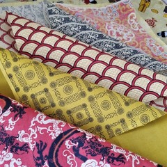 Mixed Lot 14 Joann Fabric Novelty Bundle Japanese Geisha Fan Cotton Fat Quarters