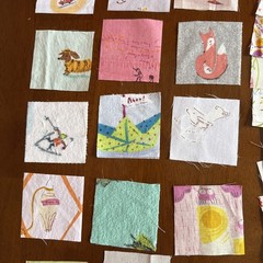 Heather Ross Fabric 125 Pc Mini Charm Set Rotary Cut W/Rare & HTF Pieces