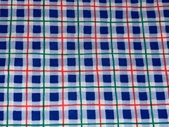 3/4 Yd Red Blue Green White Plaid Check Cotton Fabric BTHY Vintage by Cranston