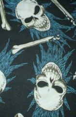 Funky LARGE SKULL THEMED FABRIC Remnant (36cm x 120cm)