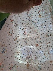 VTG Unused Pink Floral Rose Print Dotted Swiss Fabric 1.5 Yard X 44″ Estate Find