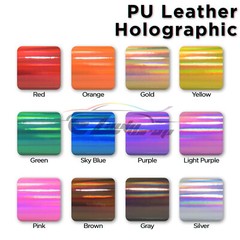 Fabric Holographic Purple Cloth Vinyl Weave PU Faux Leather Iridescent Craft DIY