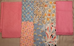 Vtg 1930s – 1960s Cotton Quilting Sewing Fabric Remnants ~ Florals + Lot #4