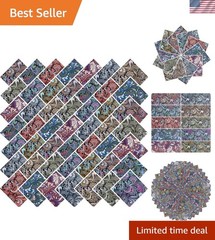 10″x 10″ 50 PCS 100% Cotton Floral Fabric Squares Bundles Quilting Supplies f…
